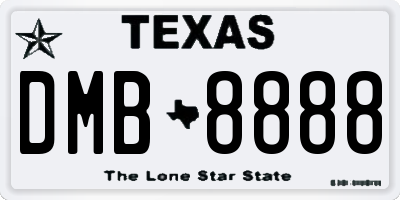 TX license plate DMB8888