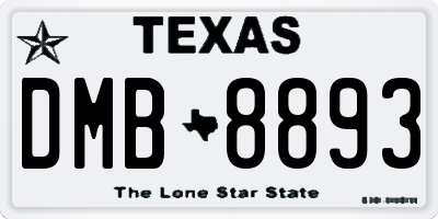 TX license plate DMB8893