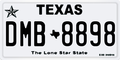 TX license plate DMB8898