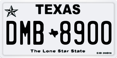 TX license plate DMB8900