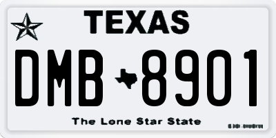 TX license plate DMB8901