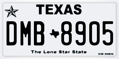 TX license plate DMB8905