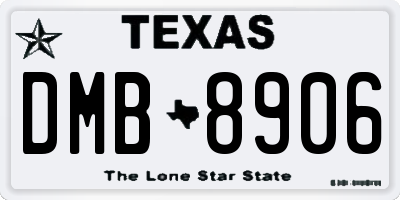 TX license plate DMB8906