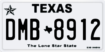 TX license plate DMB8912