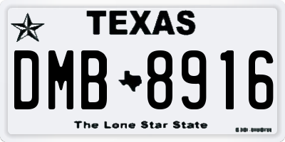 TX license plate DMB8916