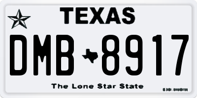 TX license plate DMB8917