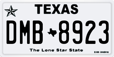 TX license plate DMB8923