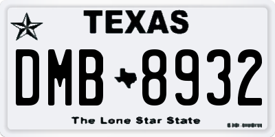 TX license plate DMB8932