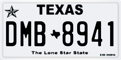 TX license plate DMB8941