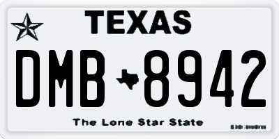 TX license plate DMB8942