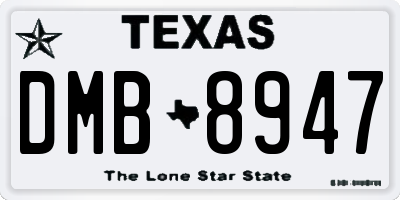 TX license plate DMB8947