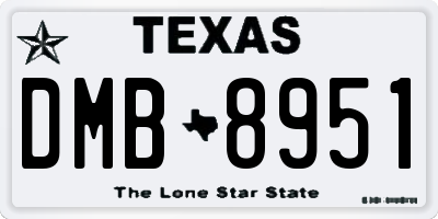 TX license plate DMB8951