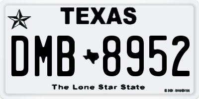 TX license plate DMB8952