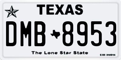 TX license plate DMB8953