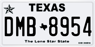 TX license plate DMB8954