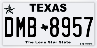 TX license plate DMB8957