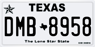TX license plate DMB8958
