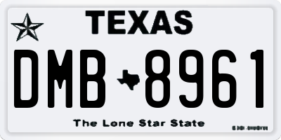 TX license plate DMB8961