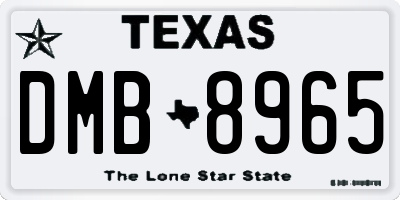 TX license plate DMB8965