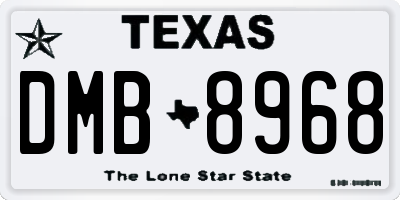 TX license plate DMB8968