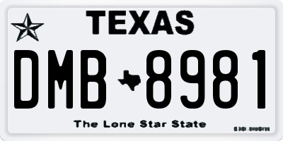 TX license plate DMB8981