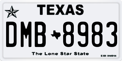 TX license plate DMB8983