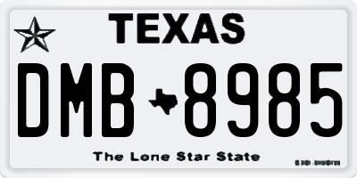 TX license plate DMB8985