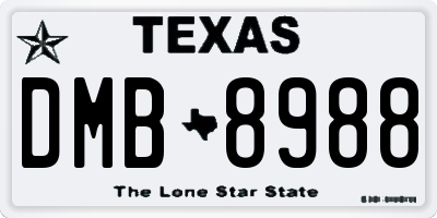 TX license plate DMB8988