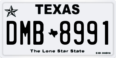 TX license plate DMB8991