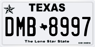 TX license plate DMB8997