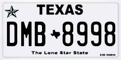 TX license plate DMB8998
