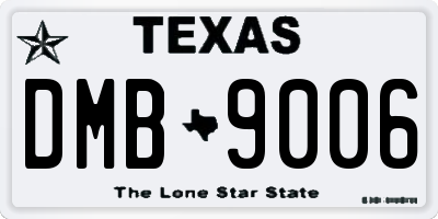 TX license plate DMB9006
