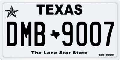 TX license plate DMB9007