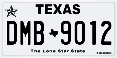 TX license plate DMB9012