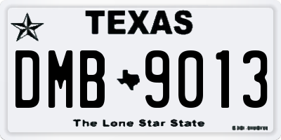 TX license plate DMB9013