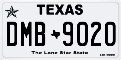 TX license plate DMB9020