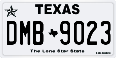 TX license plate DMB9023