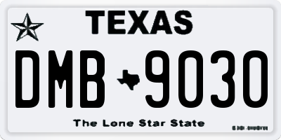 TX license plate DMB9030