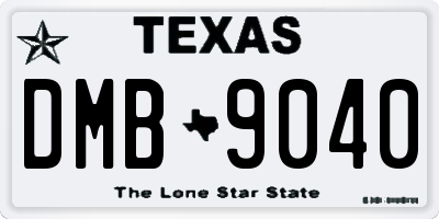 TX license plate DMB9040