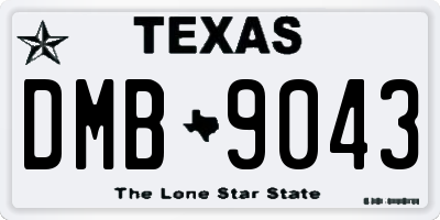 TX license plate DMB9043