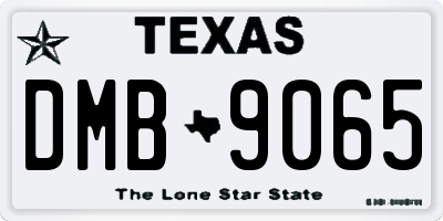 TX license plate DMB9065