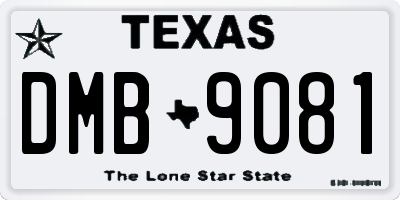 TX license plate DMB9081