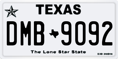 TX license plate DMB9092