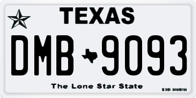 TX license plate DMB9093