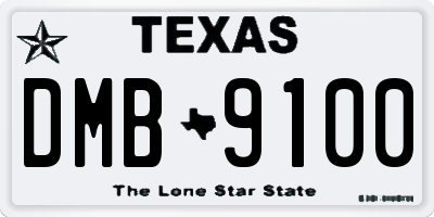 TX license plate DMB9100