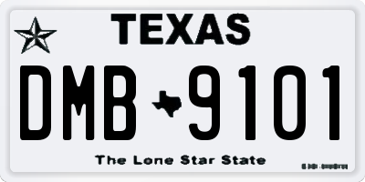 TX license plate DMB9101