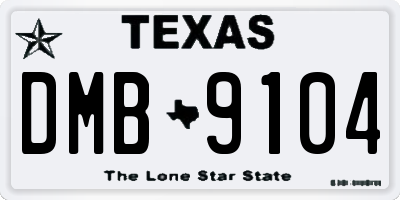 TX license plate DMB9104