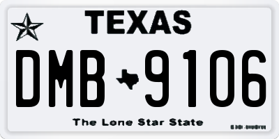 TX license plate DMB9106