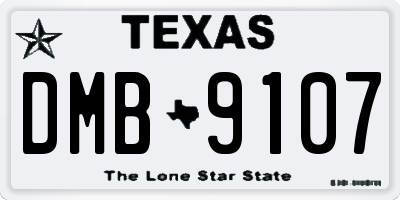 TX license plate DMB9107