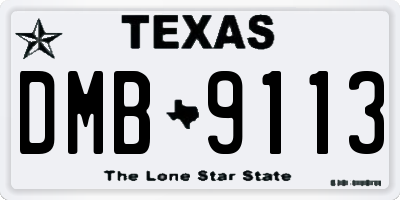 TX license plate DMB9113